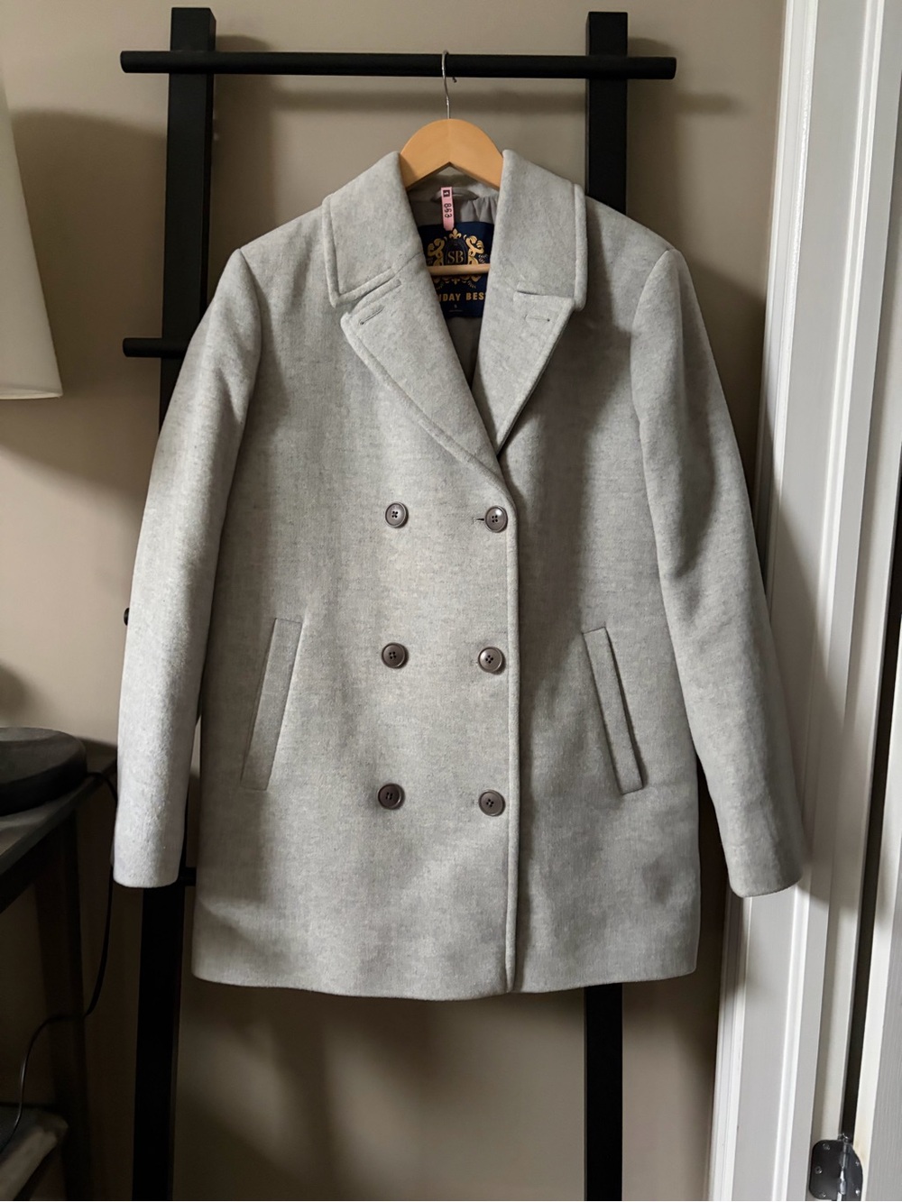 Sunday Best Grey Wool Cashmere Double Breasted Coat